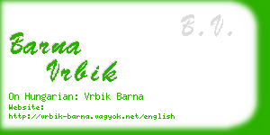 barna vrbik business card